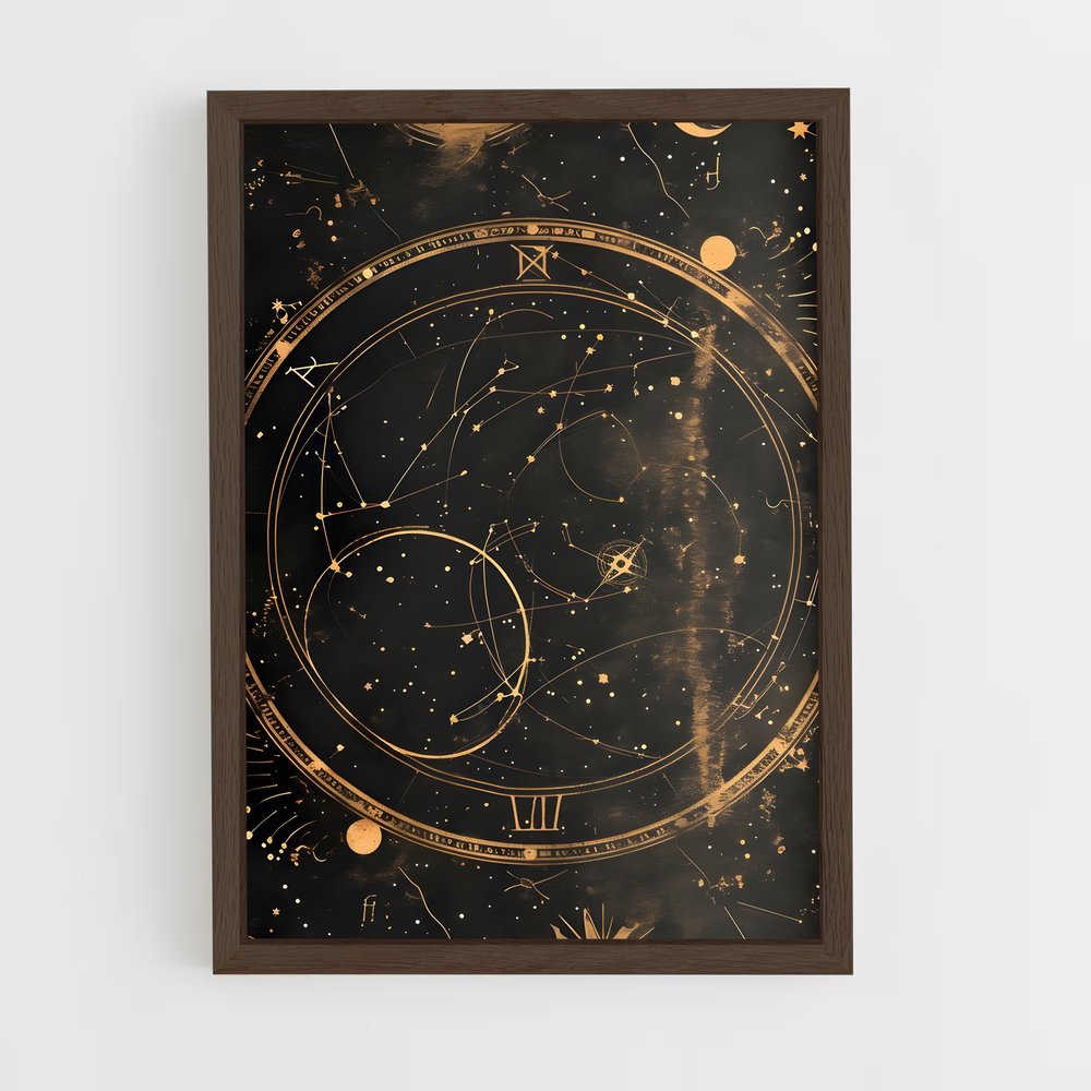 ap-vintage astronomy-3 cadre Bois foncé