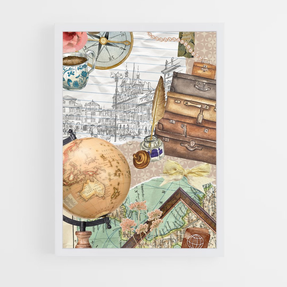 ap-vintage travel-4 cadre Blanc
