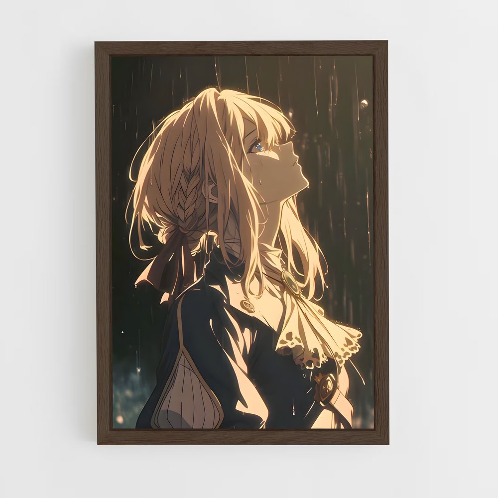 ap-violet evergarden*-1 cadre Bois foncé