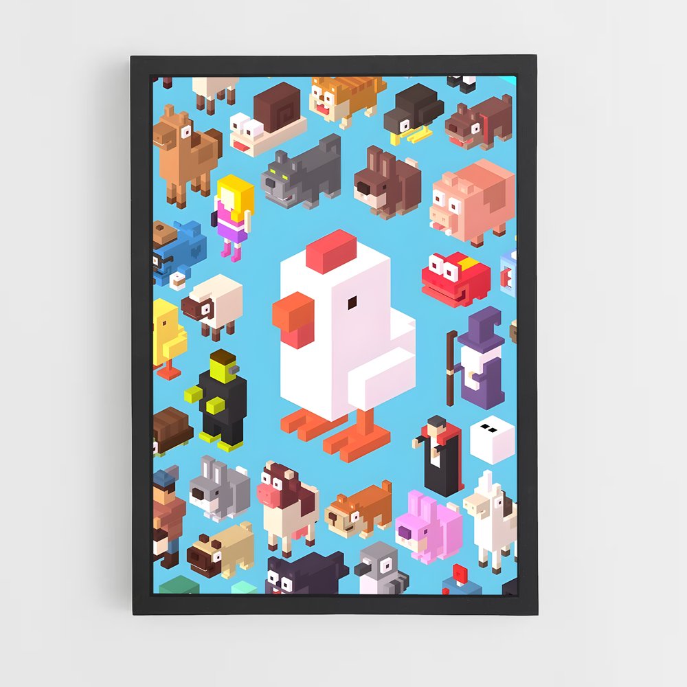 ap-voxel art-4 cadre Noir