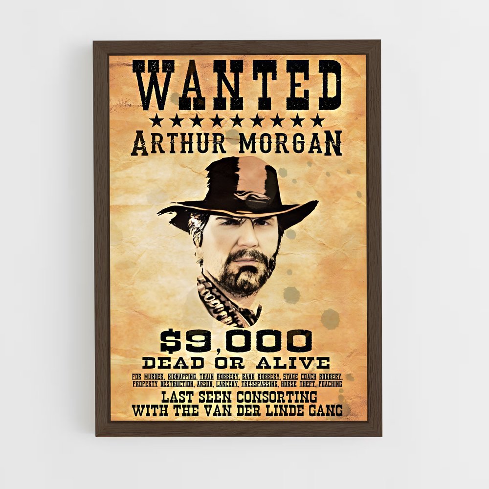 ap-wanted poster-3 cadre Bois foncé