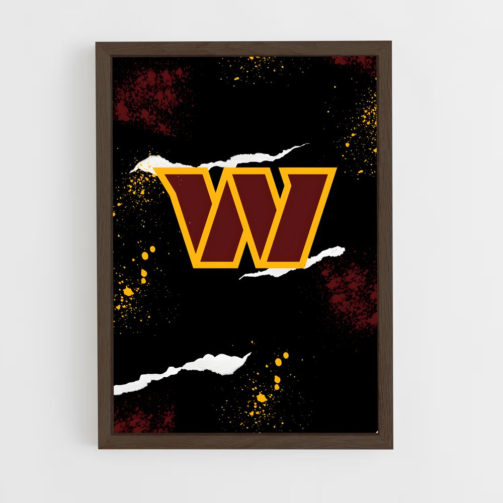 ap-washington commanders-1 cadre Bois foncé