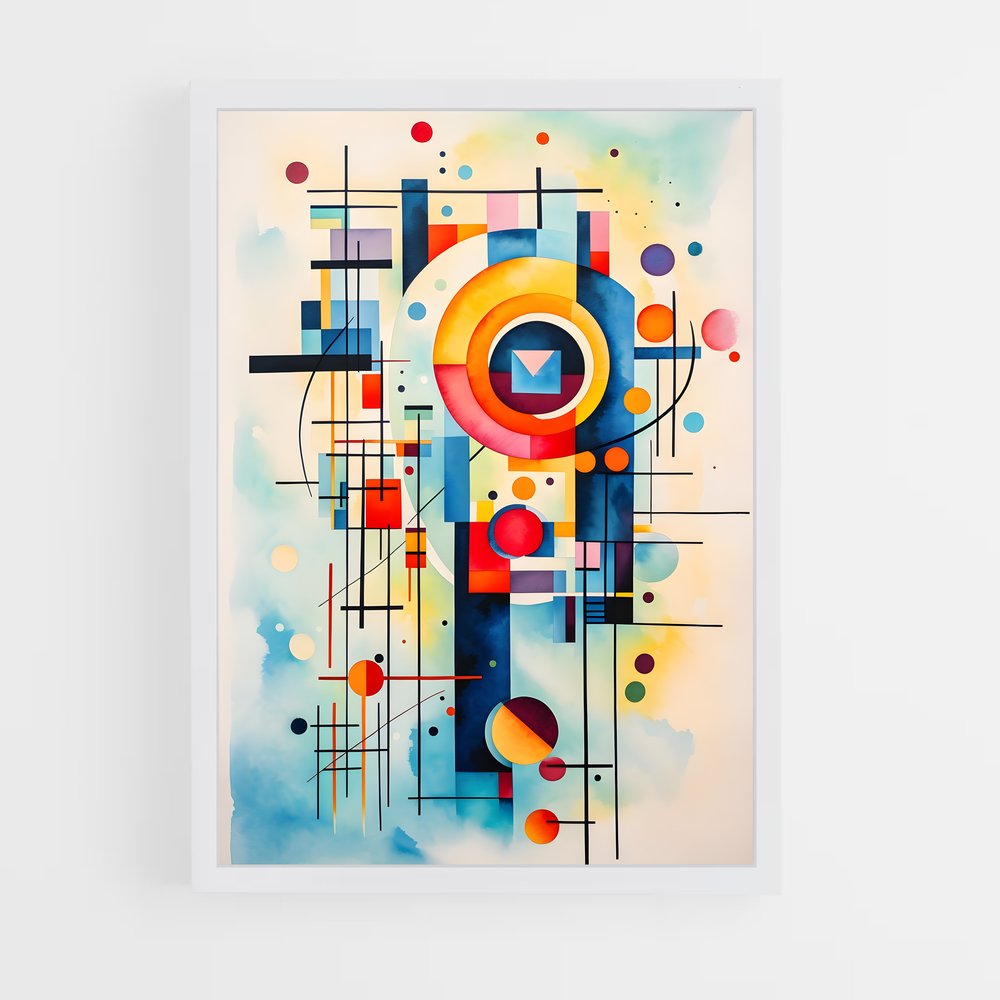 ap-wassily kandinsky-5 cadre Blanc
