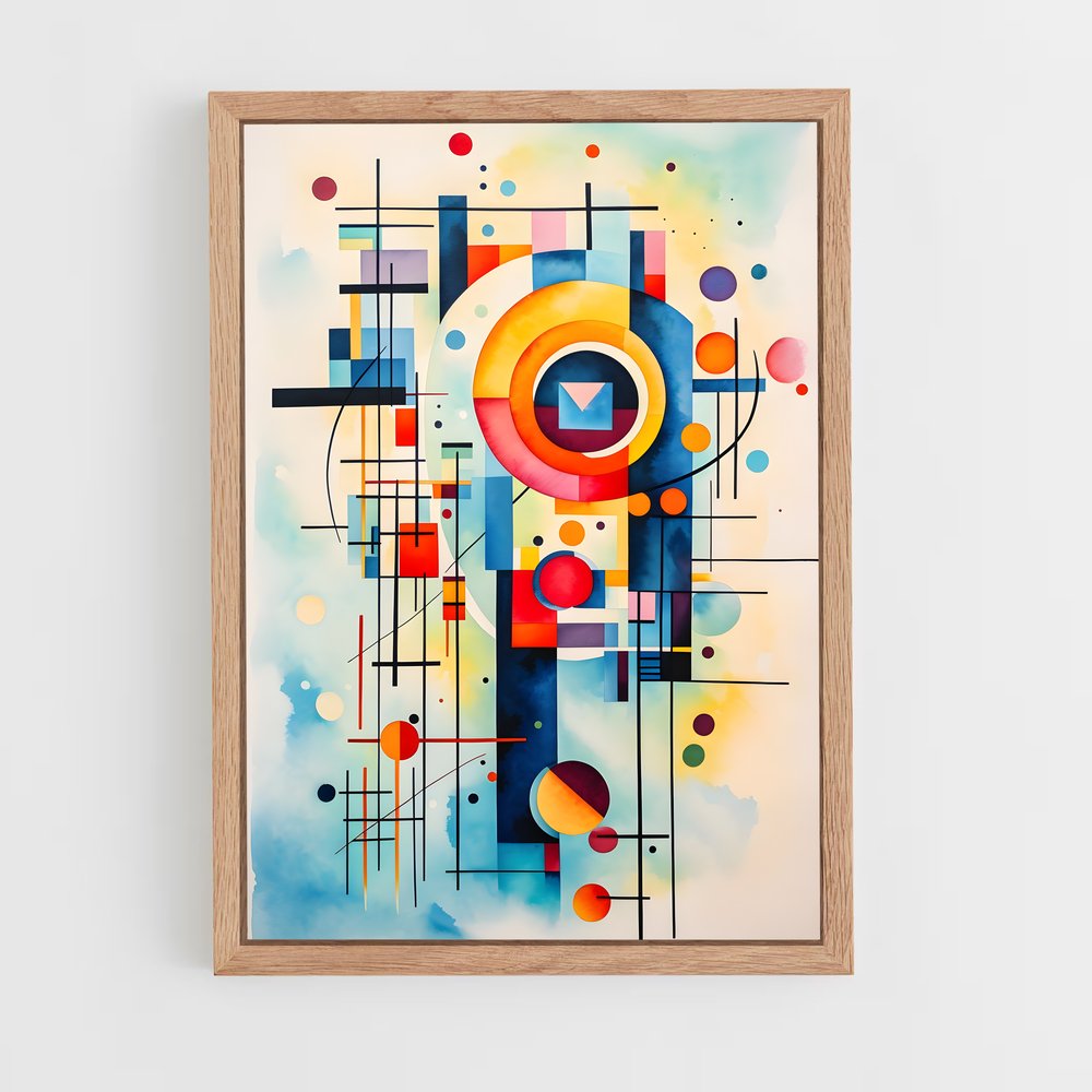 ap-wassily kandinsky-5 cadre Bois clair