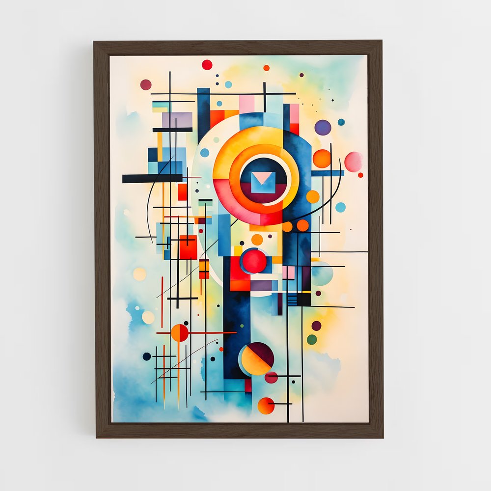 ap-wassily kandinsky-5 cadre Bois foncé