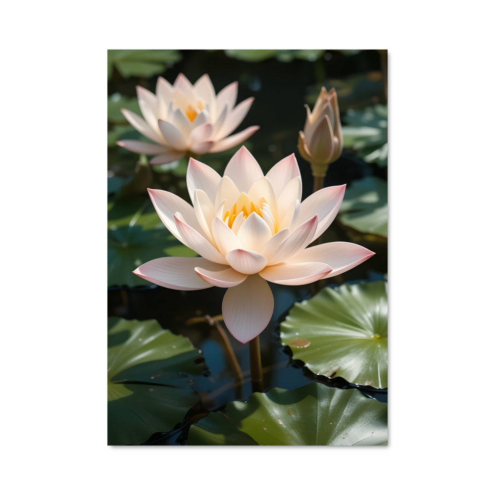 Poster Fleurs de Lotus Rosées