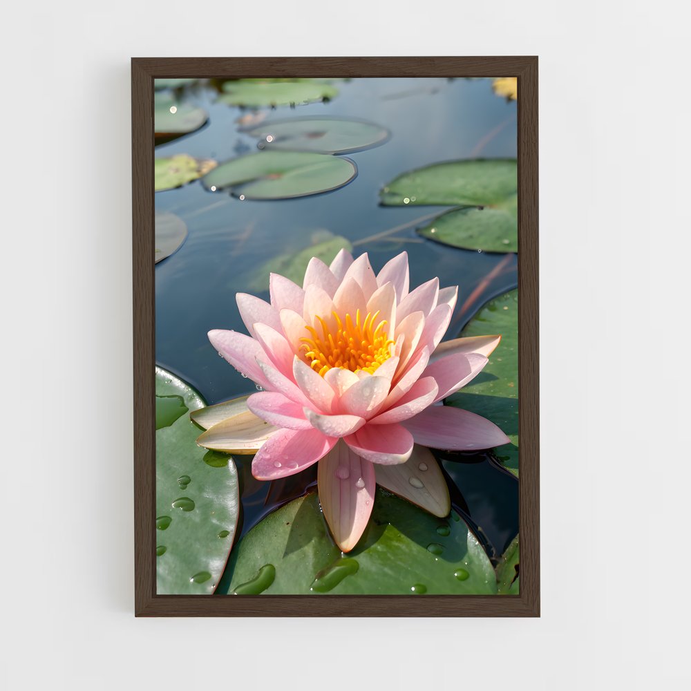 ap-water lily-1 cadre Bois foncé