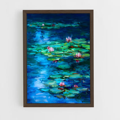 ap-water lily-7 cadre Bois foncé