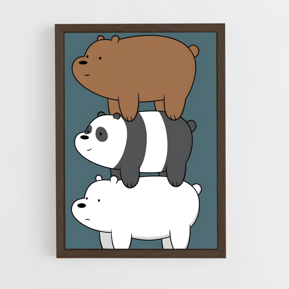 ap-we bare bears-2 cadre Bois foncé