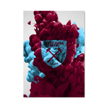 Poster West Ham United: Fluidité Rouge et Bleu