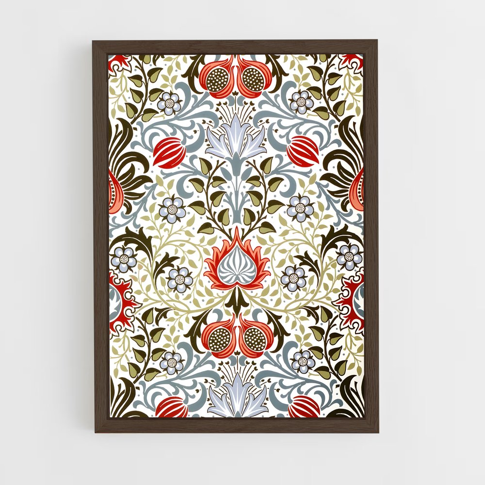 ap-william morris patterns-8 cadre Bois foncé