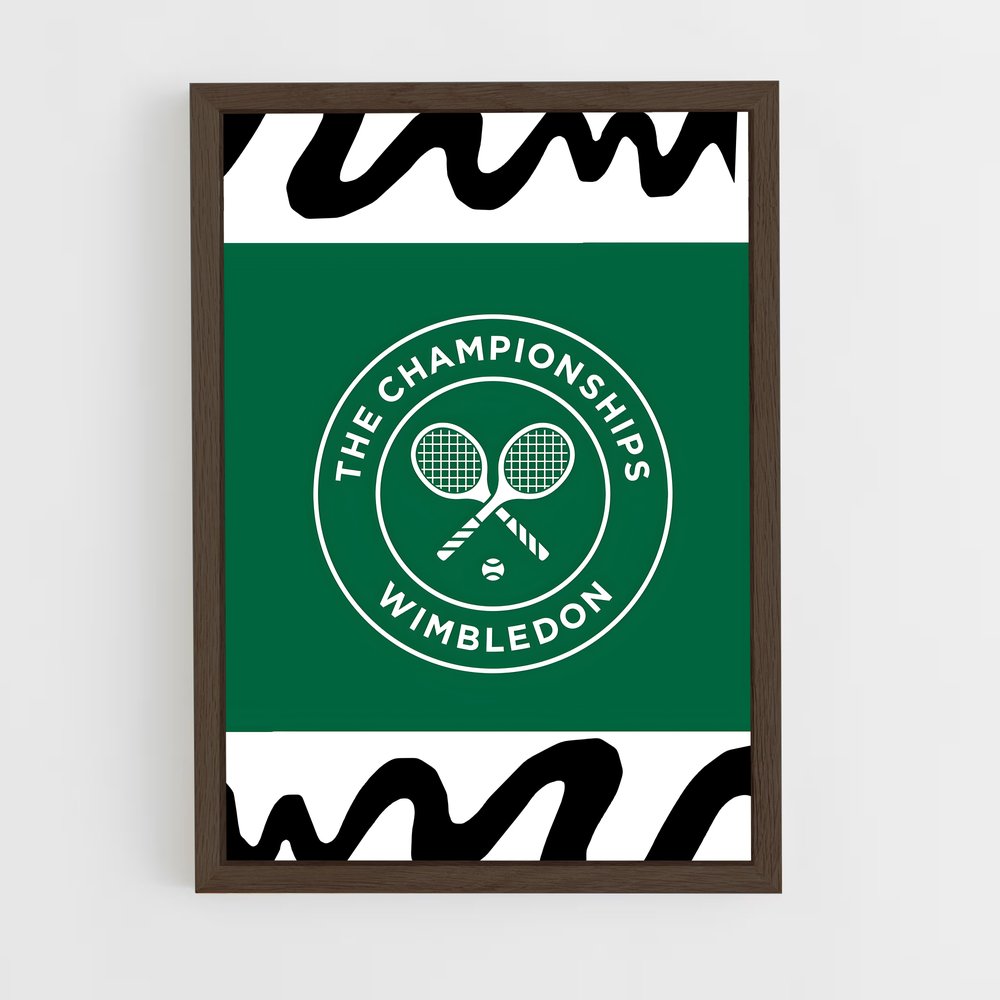 ap-wimbledon flag-1 cadre Bois foncé