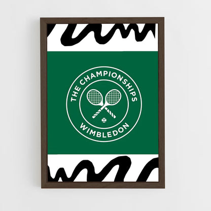 ap-wimbledon flag-1 cadre Bois foncé