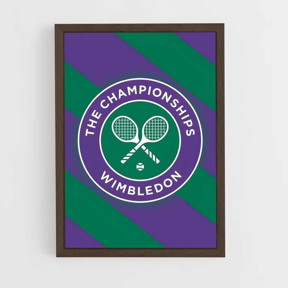 ap-wimbledon flag-2 cadre Bois foncé