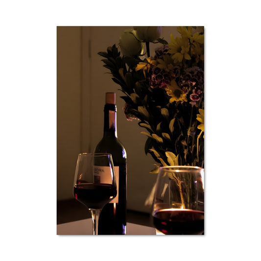 Poster Vin et Fleurs