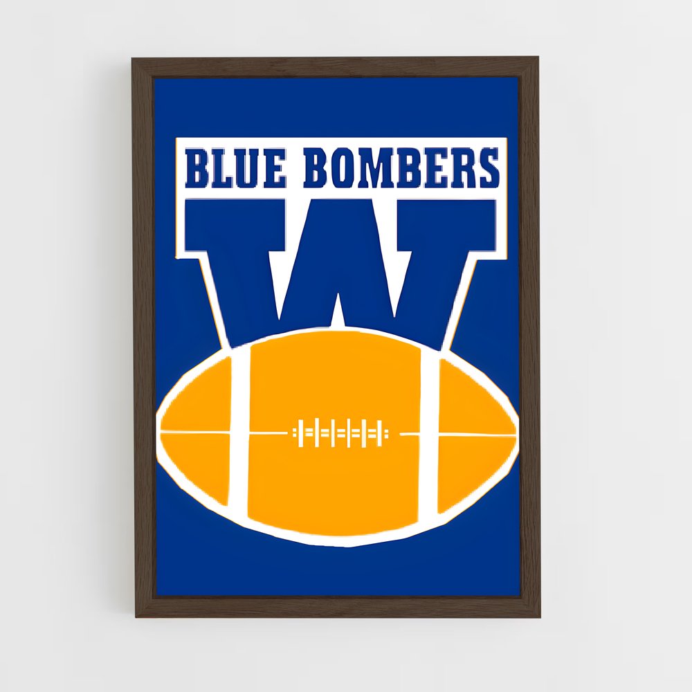 ap-winnipeg blue bombers-3 cadre Bois foncé