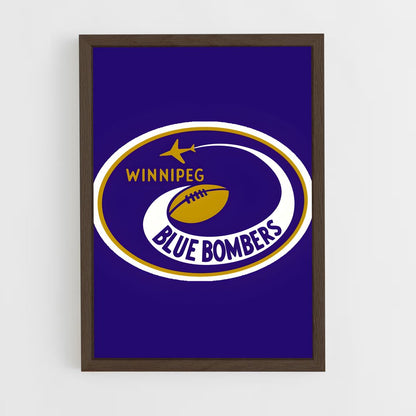 ap-winnipeg blue bombers-4 cadre Bois foncé