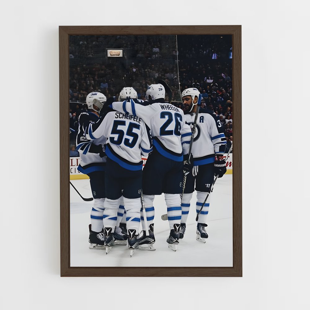 ap-winnipeg jets-13 cadre Bois foncé