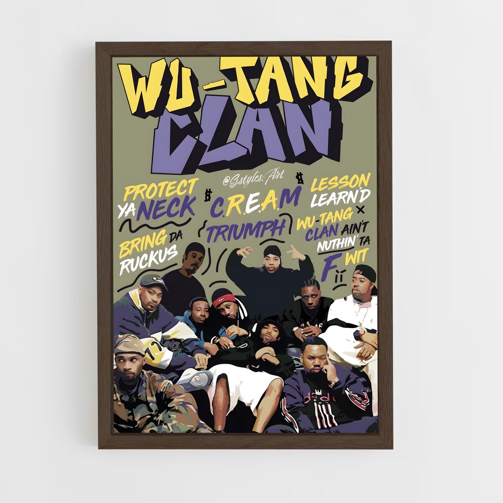 ap-wu-tang clan-2 cadre Bois foncé