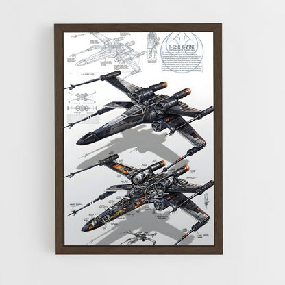 ap-x-wing-3 cadre Bois foncé