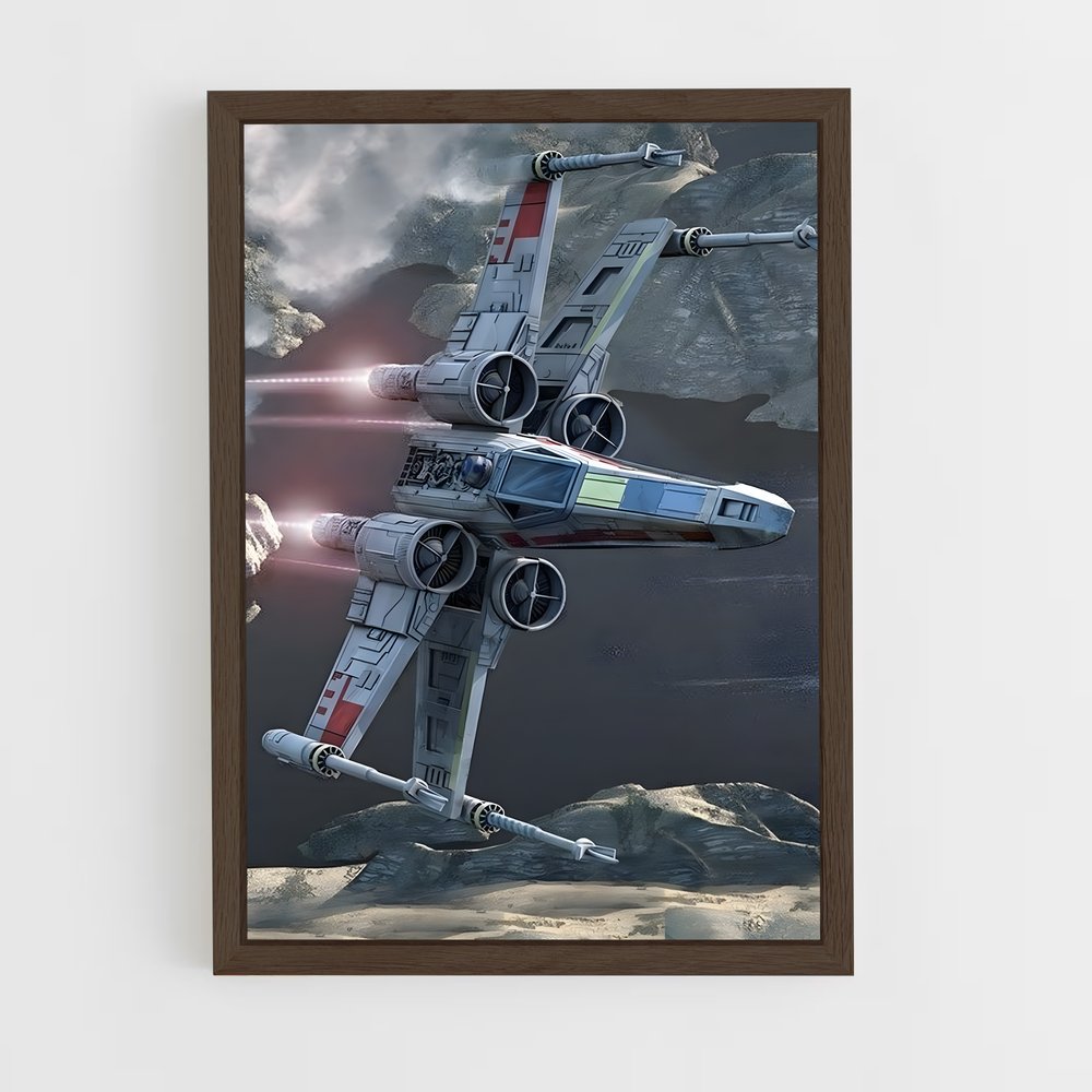 ap-x-wing-6 cadre Bois foncé
