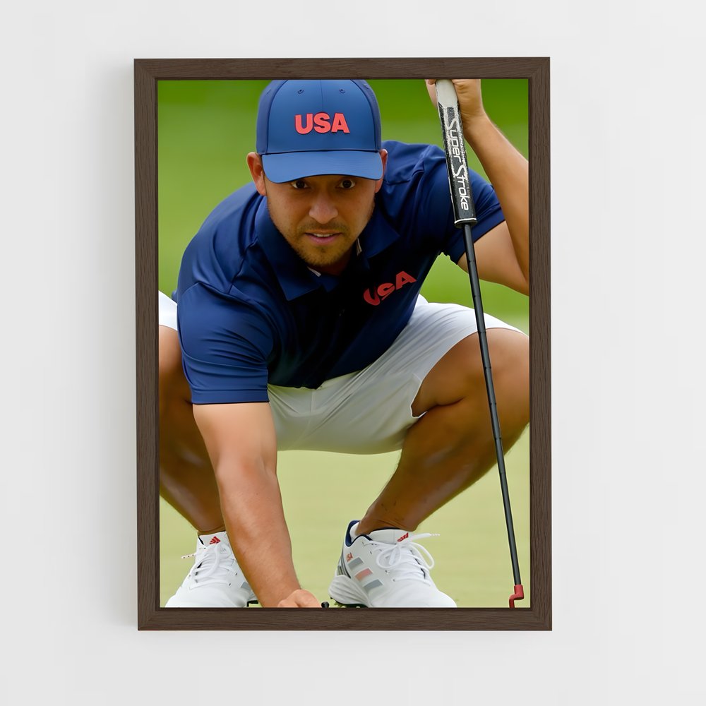 ap-xander schauffele-2 cadre Bois foncé