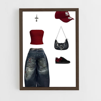 ap-y2k fashion-10 cadre Bois foncé