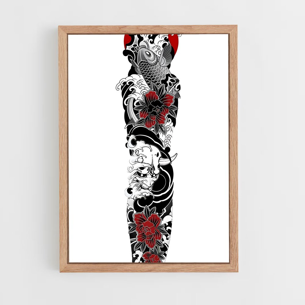 ap-yakuza symbols-3 cadre Bois clair