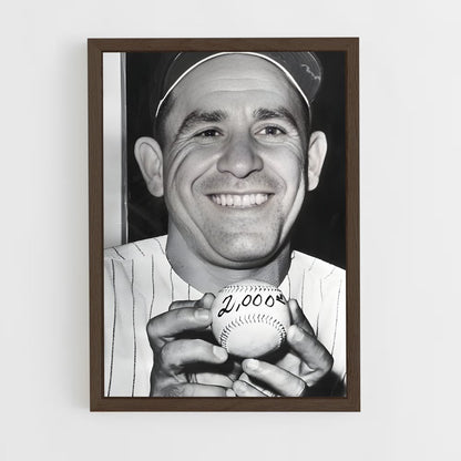 ap-yogi berra-3 cadre Bois foncé