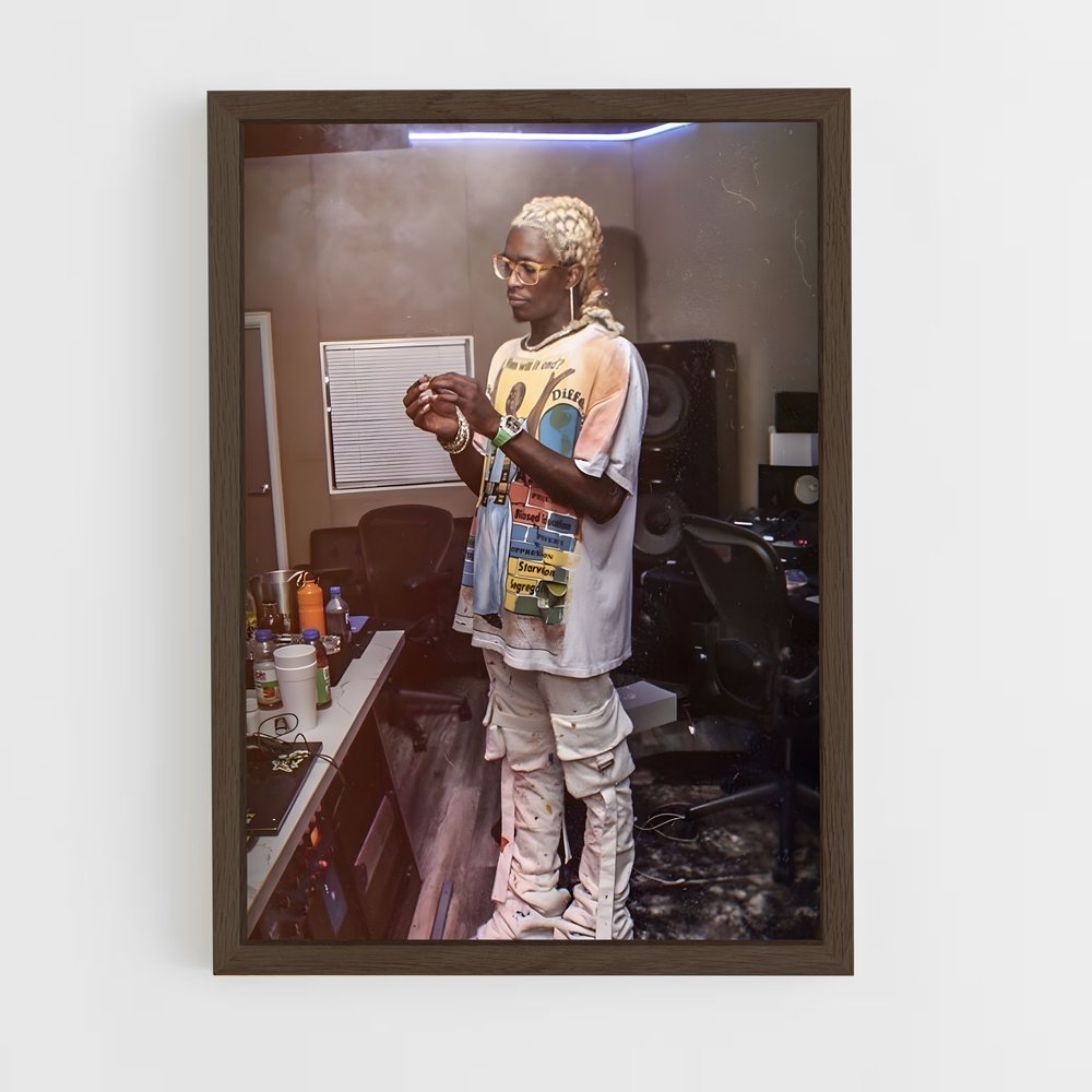 ap-young thug-1 cadre Bois foncé