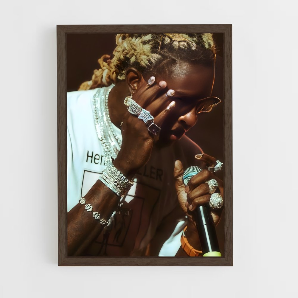 ap-young thug-6 cadre Bois foncé
