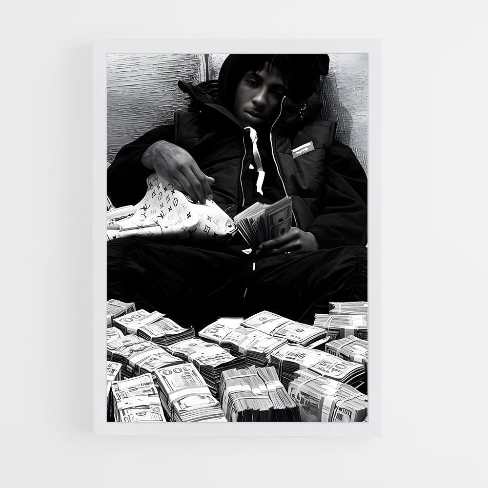 ap-youngboy never broke again-5 cadre Blanc