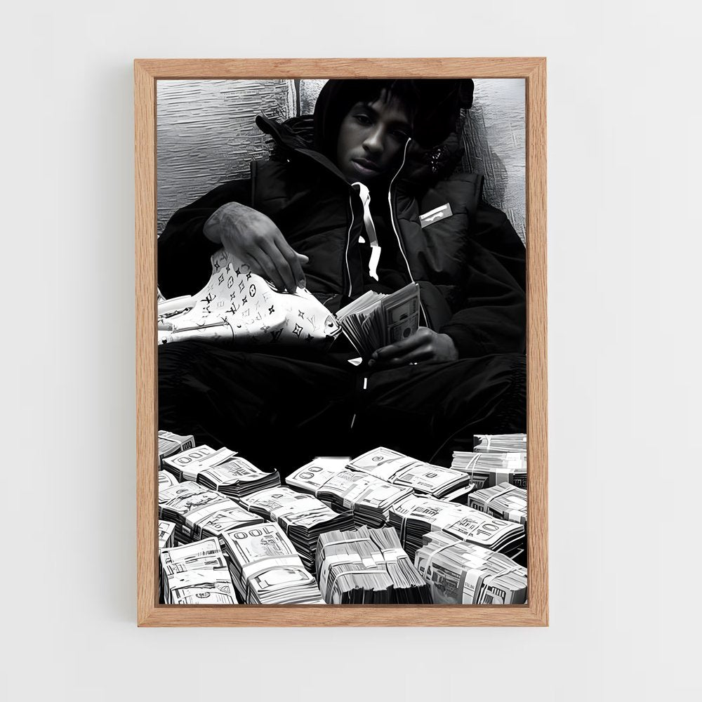 ap-youngboy never broke again-5 cadre Bois clair