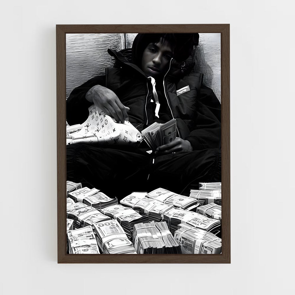 ap-youngboy never broke again-5 cadre Bois foncé