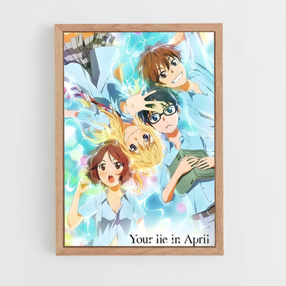 ap-your lie in april-3 cadre Bois clair