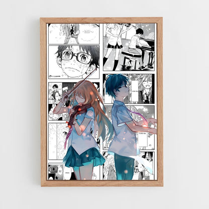 ap-your lie in april-4 cadre Bois clair
