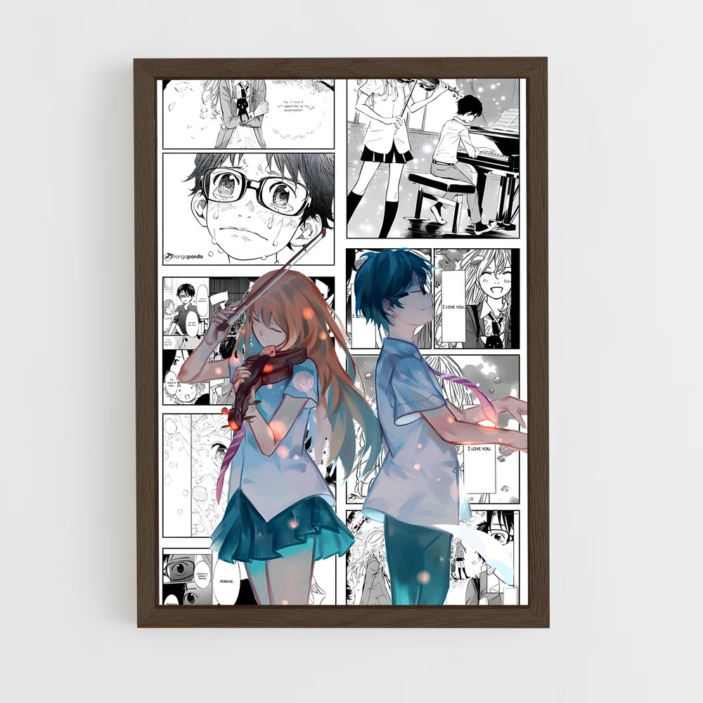 ap-your lie in april-4 cadre Bois foncé