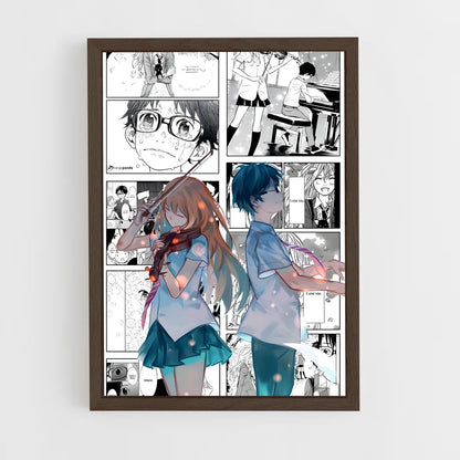 ap-your lie in april-4 cadre Bois foncé