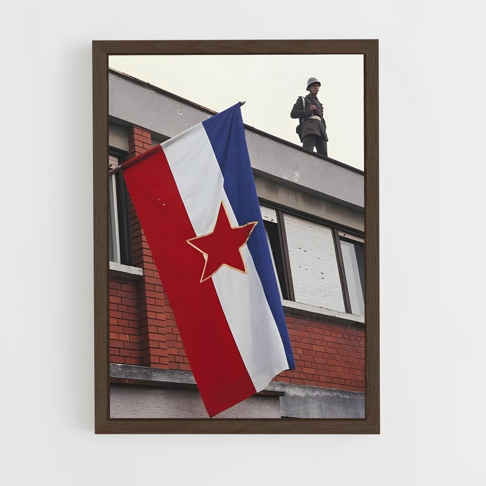 ap-yugoslavia flag-1 cadre Bois foncé