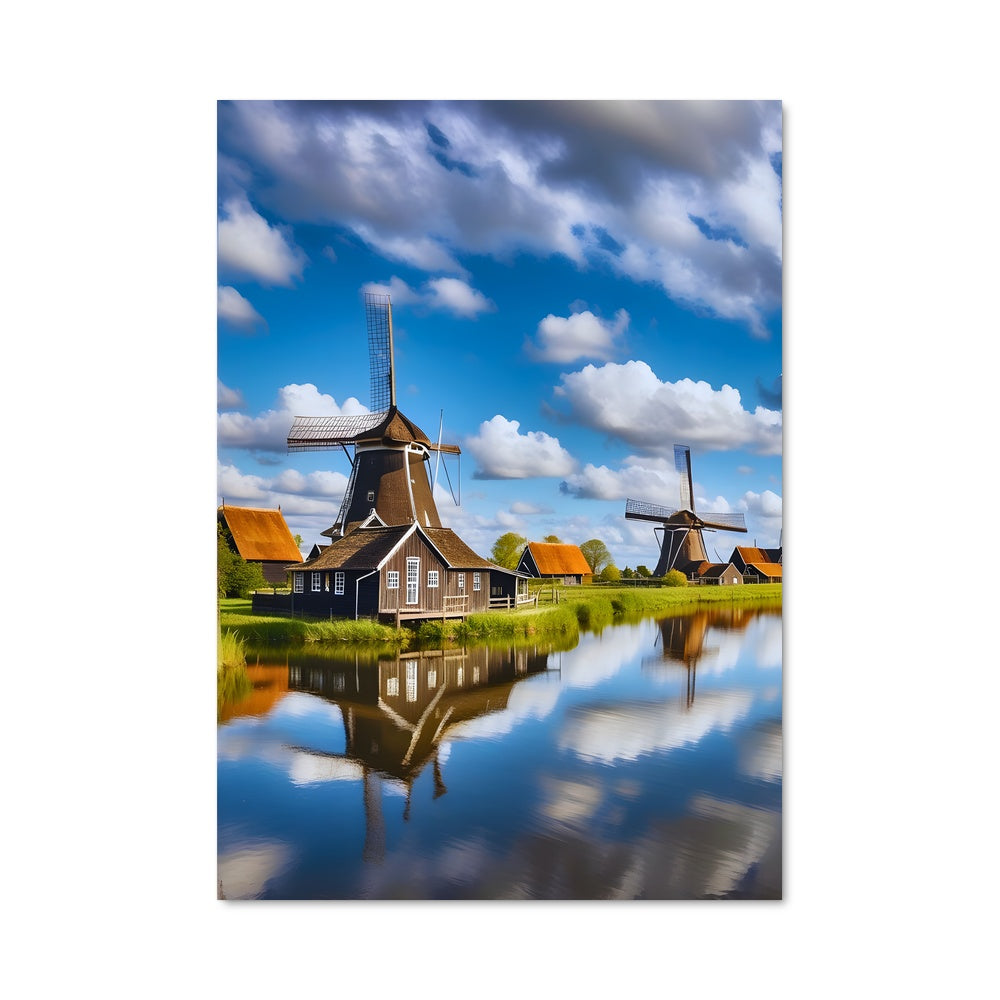 Poster Moulins et Maisons