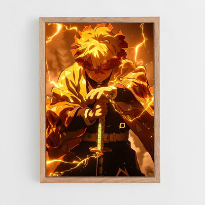 ap-zenitsu agatsuma-1 cadre Bois clair