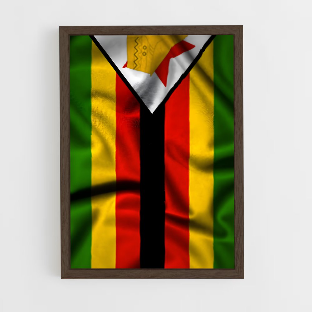 ap-zimbabwe flag-1 cadre Bois foncé