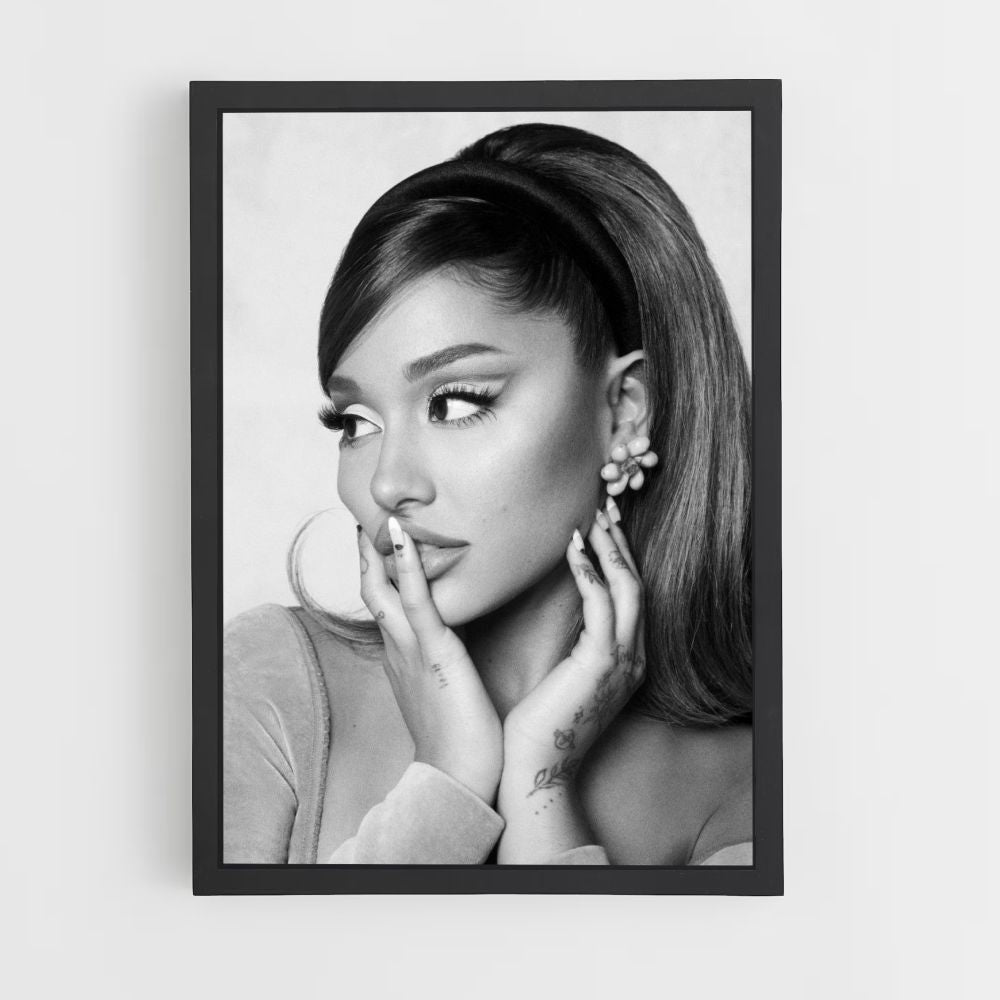 Poster Ariana Noir et Blanc