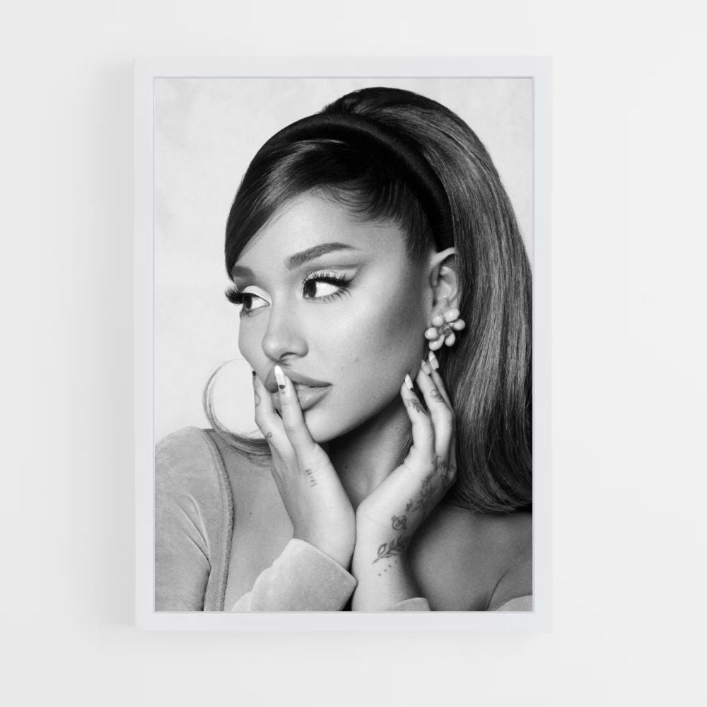 Poster Ariana Noir et Blanc