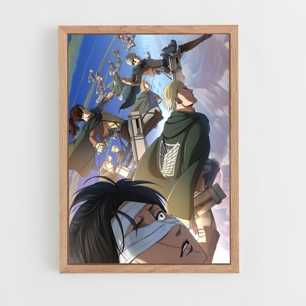 attack-on-titans-3 cadre Bois clair
