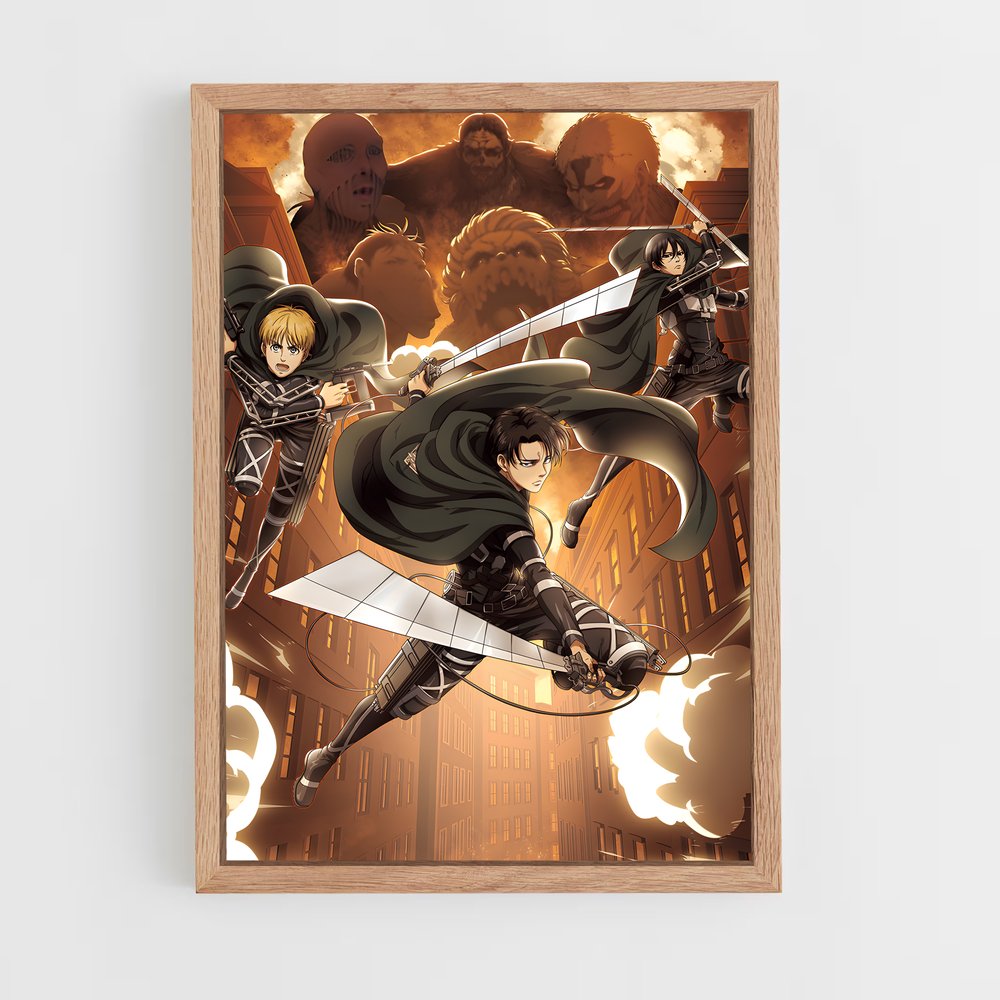 attack-on-titans-5 cadre Bois clair