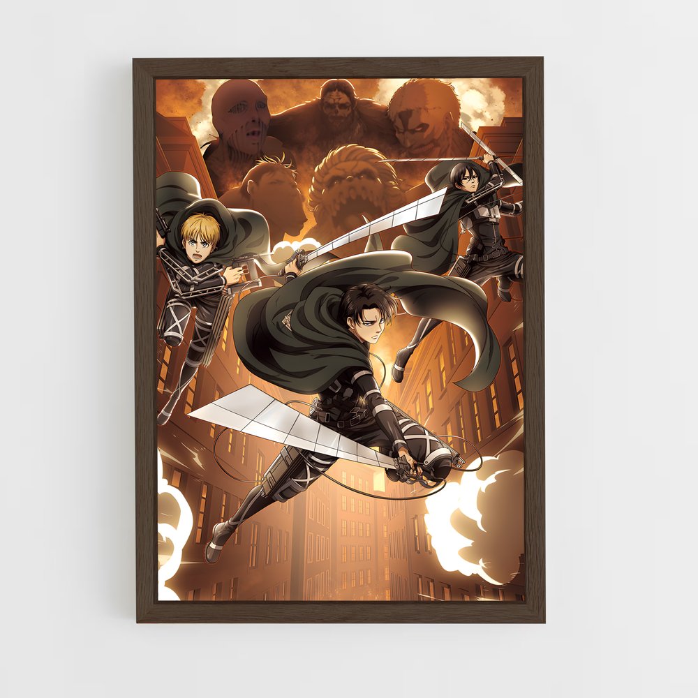 attack-on-titans-5 cadre Bois foncé