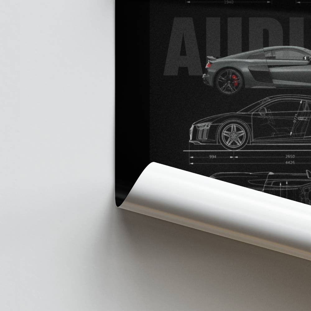 Poster Audi R8 Schema