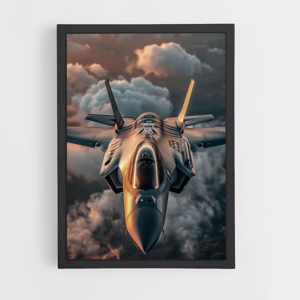 Poster Avion de Chasse Nuages