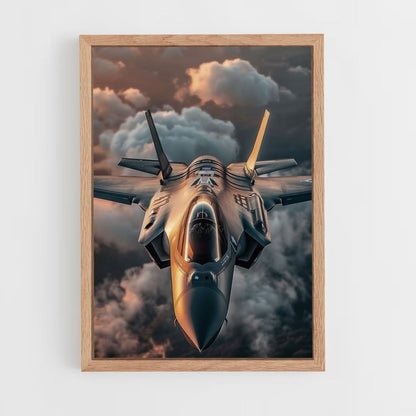 Poster Avion de Chasse Nuages